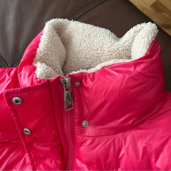 FLAWED ⚠️ KOOLABURRA BY UGG PINK PUFFER JACKET WITH SHERPA COLLAR SIZE MEDIUM - Picture 4 of 5